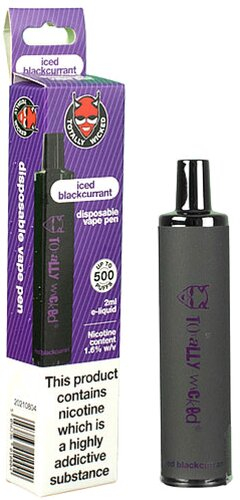 Totally Wicked Schwarze Johannisbeere + Ice Einweg Vape Pen 16 mg/ml Nikotin