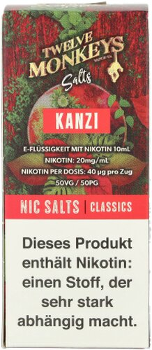Twelve Monkeys Kanzi Nic Salts 10ml Twelve Monkeys Kanzi Nic Salts 10ml