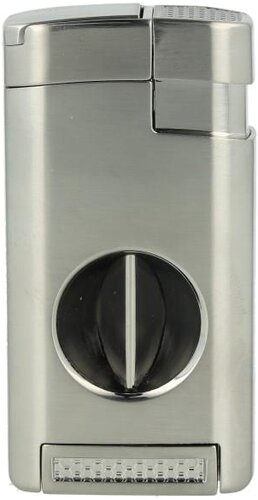 Tycoon Excalibur Chrom Zigarrenfeuerzeug 3er Jetflame mit V-Cutter