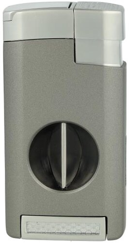 Tycoon Excalibur Grey/Chrom Zigarrenfeuerzeug 3er Jetflame mit V-Cutter