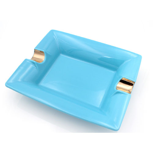 Tycoon Zigarrenascher Keramik 2 Ablagen blau-gold Tycoon Zigarrenascher Keramik 2 Ablagen blau-gold