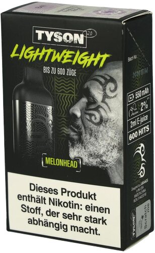 Tyson 2.0 Lightweight Melonhead 20mg Einweg E-Zigarette