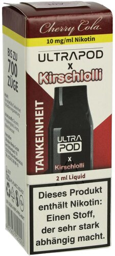 UltraBio Ultrapod Kirschlolli Cherry Cola 1x2ml 10mg UltraBio Ultrapod Kirschlolli Cherry Cola 1x2ml 10mg