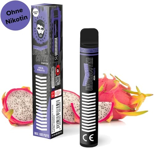 Undercover Vapes 600 Asia Fruits Einweg E-Shisha Nikotinfrei