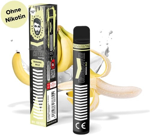 Undercover Vapes 600 Banana Milk Einweg E-Shisha Nikotinfrei
