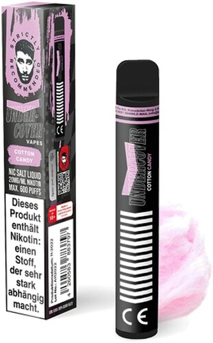 Undercover Vapes 600 Cotton Candy Einweg E-Shisha 20mg Nikotin
