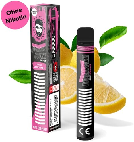 Undercover Vapes 600 Juicy Lemonade Einweg E-Shisha Nikotinfrei