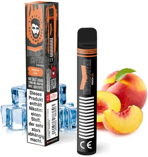 Undercover Vapes 600 Peach Ice Einweg E-Shisha 20mg Nikotin