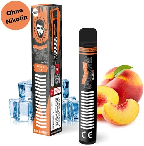Undercover Vapes 600 Peach Ice Einweg E-Shisha Nikotinfrei