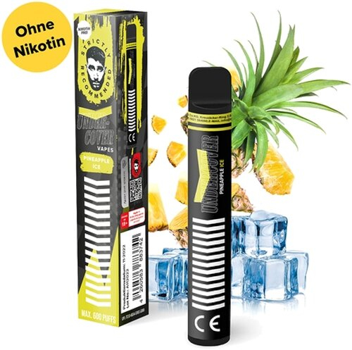 Undercover Vapes 600 Pineapple Ice Einweg E-Shisha Nikotinfrei