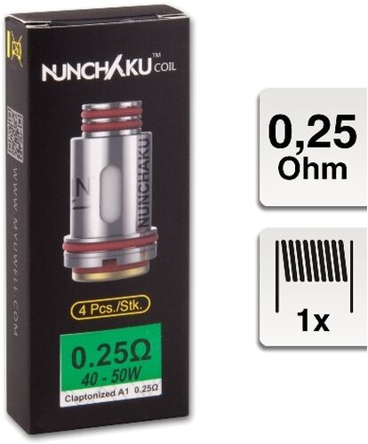 Uwell Nunchaku Coil 0,25 Ohm 4 Stück Uwell Nunchaku Coil 0,25 Ohm 4 Stück
