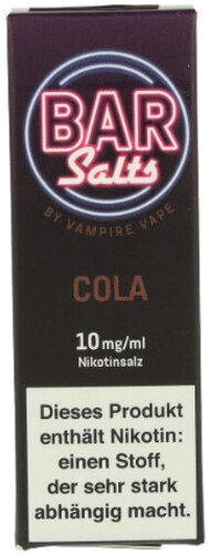 Vampire Vape Bar Salts Cola Nikotinsalz Liquid 10mg Vampire Vape Bar Salts Cola Nikotinsalz Liquid 10mg