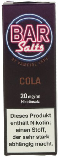 Vampire Vape Bar Salts Cola Nikotinsalz Liquid 20mg Vampire Vape Bar Salts Cola Nikotinsalz Liquid 20mg