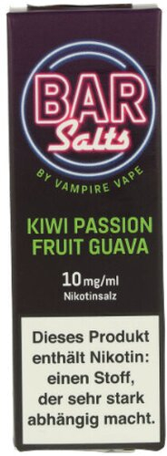 Vampire Vape Bar Salts Kiwi Passion Fruit Guava Nikotinsalz Liquid 10mg Vampire Vape Bar Salts Kiwi Passion Fruit Guava Nikotinsalz Liquid 10mg