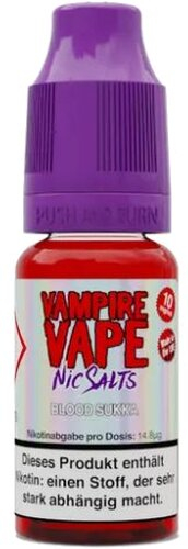 Vampire Vape Blood Sukka Nicotinsalz Liquid 10mg Vampire Vape Blood Sukka Nicotinsalz Liquid 10mg