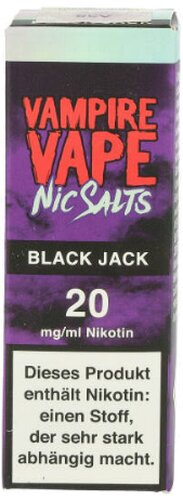Vampire Vape Nikotinsalz Liquid Black Jack 20mg Vampire Vape Nikotinsalz Liquid Black Jack 20mg