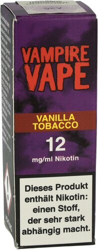 Vampire Vape Nikotinsalz Liquid Vanilla Tobacco 12mg Vampire Vape Nikotinsalz Liquid Vanilla Tobacco 12mg