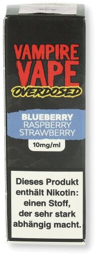 Vampire Vape Overdosed Blueberry Raspberry Strawberry 10ml 10mg/ml