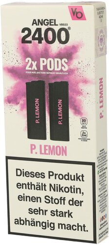 Vapes Bars Angel 2400 P. Lemon Pods 2x2ml 20mg