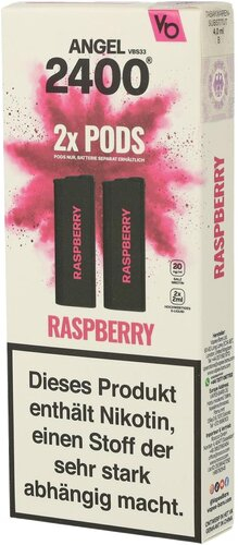 Vapes Bars Angel 2400 Raspberry Pods 2x2ml 20mg