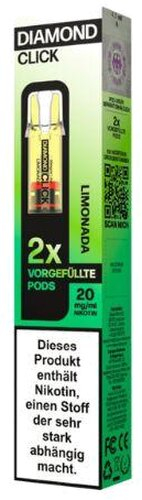 Vapes Bars Diamond Click Limonada Prefilled Pod 2x2ml 20mg