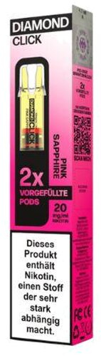 Vapes Bars Diamond Click Pink Sapphire Prefilled Pod 2x2ml 20mg