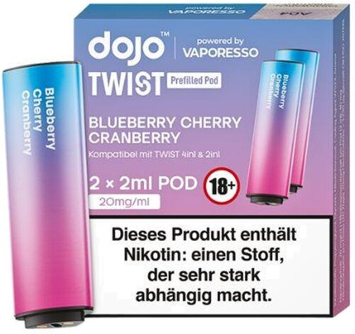 Vaporesso Dojo Twist Blueberry Cherry Cranberry Prefilled Pod 2x2ml 20mg