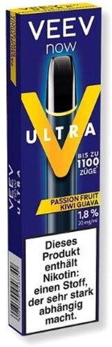 Veev Now Ultra Einweg E-Zigarette Passion Fruit Kiwi Guava 20mg Veev Now Ultra Einweg E-Zigarette Passion Fruit Kiwi Guava 20mg