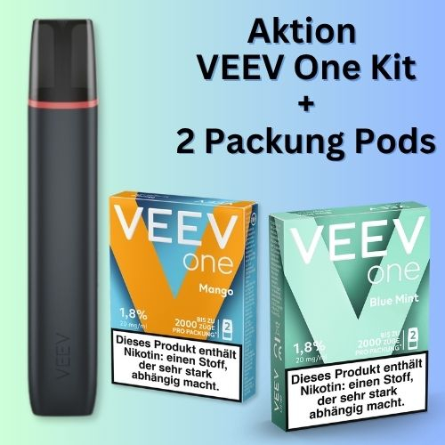 Aktion VEEV One Kit + 1 Packung Pods Blue Mint + 1 Packung Mango