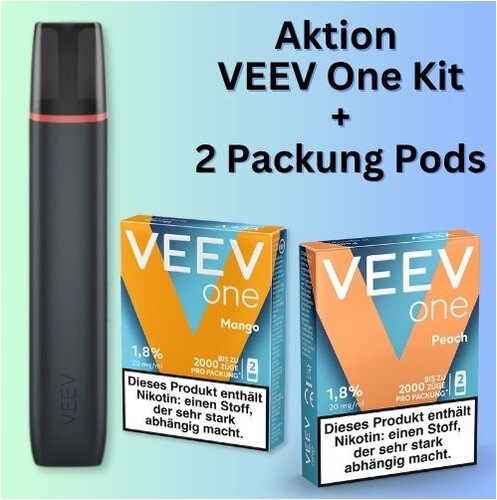 Aktion VEEV One Kit + 1 Packung Pods Peach + 1 Packung Mango