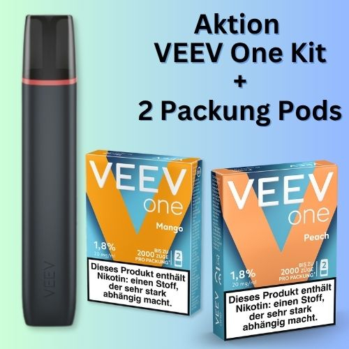 Aktion VEEV One Kit + 1 Packung Pods Peach + 1 Packung Mango
