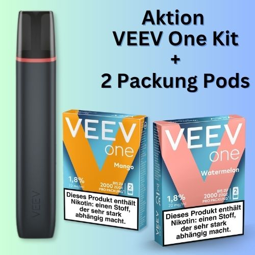 Aktion VEEV One Kit + 1 Packung Pods Watermelon + 1 Packung Mango