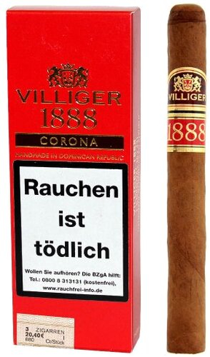 Villiger 1888 Corona Zigarren 3 Stk. Villiger 1888 Corona Zigarren 3 Stk.
