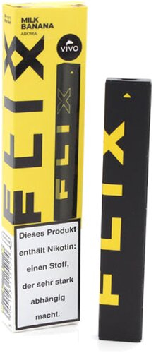 VIVO FLIX BAR Einweg E-Shisha Milk Banana 20mg/ml ca. 400 Züge