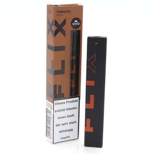 VIVO FLIX BAR Einweg E-Shisha Tobacco 20mg/ml ca. 400 Züge VIVO FLIX BAR Einweg E-Shisha Tobacco 20mg/ml ca. 400 Züge