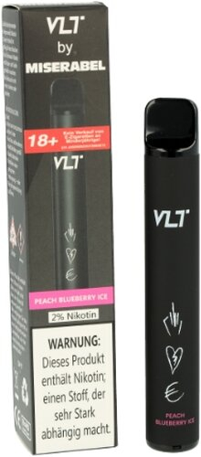 VLT by Miserabel 800 Einweg E-Zigarette 20mg Peach Blueberry Ice VLT by Miserabel 800 Einweg E-Zigarette 20mg Peach Blueberry Ice