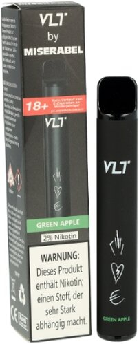 VLT by Miserabel 800 Einweg E-Zigarette 20mg Green Apple VLT by Miserabel 800 Einweg E-Zigarette 20mg Green Apple