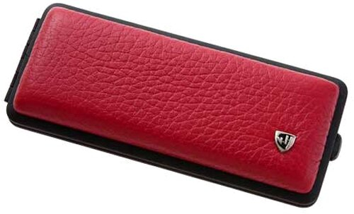 vom Hofe Zigaretten Etui, Leder, rot mit schwarzem Rand vom Hofe Zigaretten Etui, Leder, rot mit schwarzem Rand