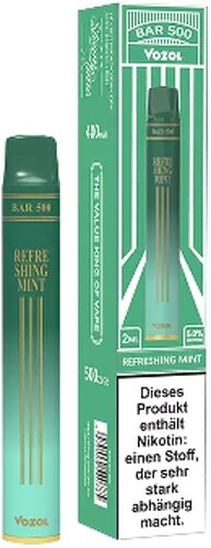 Vozol Bar 500 Einweg E-Shisha Refreshing Mint 20mg Vozol Bar 500 Einweg E-Shisha Refreshing Mint 20mg