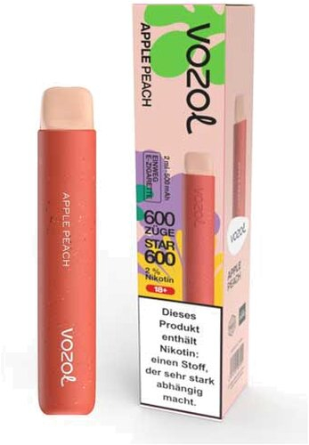 Vozol Star 600 Einweg E-Zigarette Apple Peach 20mg Vozol Star 600 Einweg E-Zigarette Apple Peach 20mg