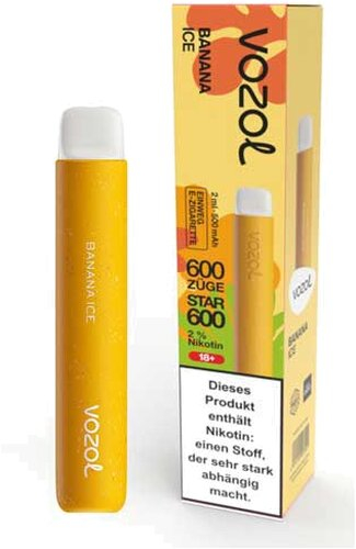 Vozol Star 600 Einweg E-Zigarette Banana Ice 20mg Vozol Star 600 Einweg E-Zigarette Banana Ice 20mg