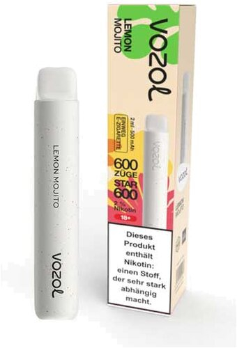Vozol Star 600 Einweg E-Zigarette Lemon Mojito 20mg Vozol Star 600 Einweg E-Zigarette Lemon Mojito 20mg