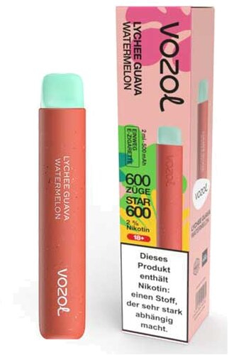Vozol Star 600 Einweg E-Zigarette Lychee Guava Watermelon 20mg