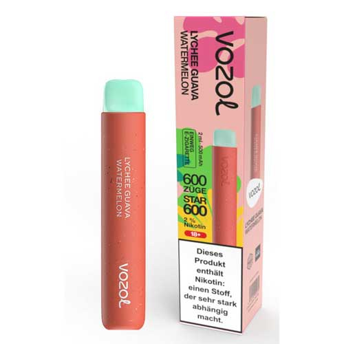 Vozol Star 600 Einweg E-Zigarette Lychee Guava Watermelon 20mg Vozol Star 600 Einweg E-Zigarette Lychee Guava Watermelon 20mg