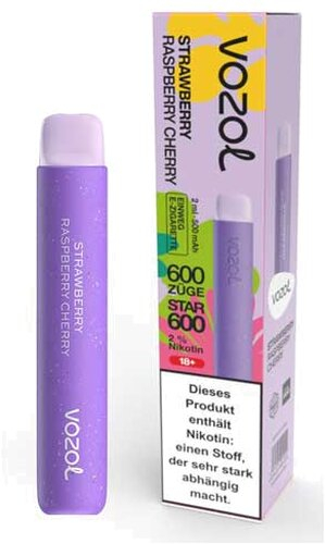 Vozol Star 600 Einweg E-Zigarette Strawberry Raspberry Cherry 20mg Vozol Star 600 Einweg E-Zigarette Strawberry Raspberry Cherry 20mg
