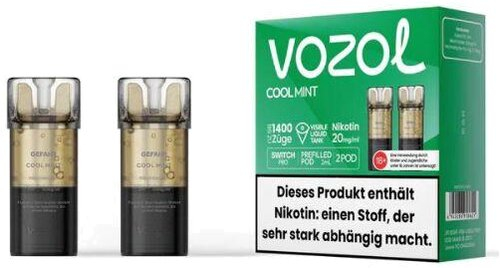 Vozol Switch Pro Prefilled Pod 2 x 2ml Cool Mint 20mg Vozol Switch Pro Prefilled Pod 2 x 2ml Cool Mint 20mg
