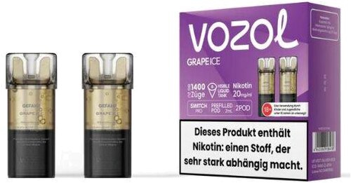 Vozol Switch Pro Prefilled Pod 2 x 2ml Grape Ice 20mg Vozol Switch Pro Prefilled Pod 2 x 2ml Grape Ice 20mg