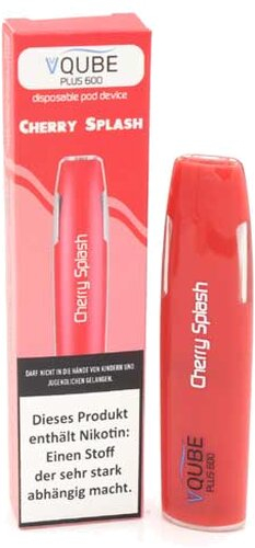 VQUBE Plus 600 E-Shisha Cherry Splash Aroma 16mg VQUBE Plus 600 E-Shisha Cherry Splash Aroma 16mg