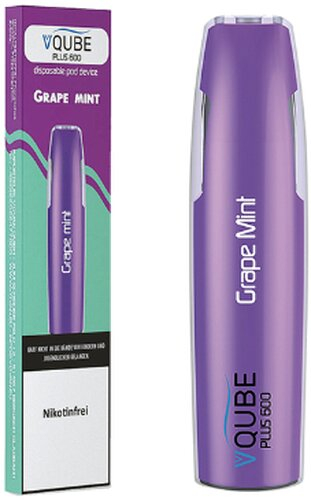 VQUBE Plus 600 E-Shisha Grape Mint Aroma ohne Nikotin