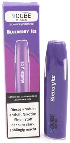 VQUBE Plus 600 Einweg E-Zigarette Blueberry Ice Aroma 16mg